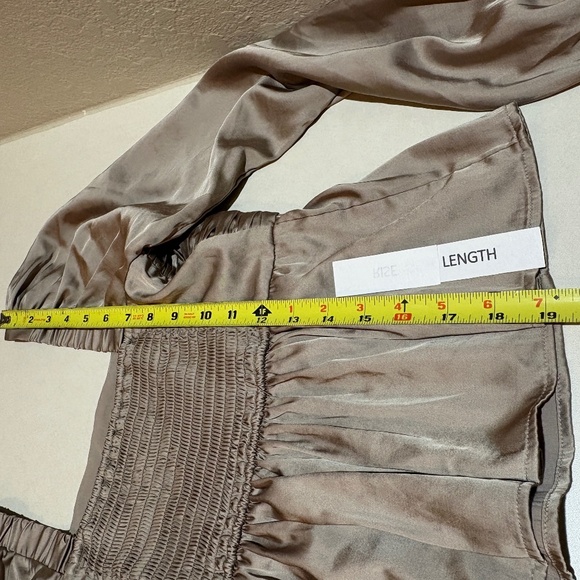 Abercrombie & Fitch Women Long sleeve Y2K BabyDoll Crop Top Sz S Smocked Evening - Picture 13 of 14